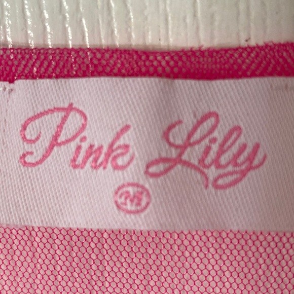 Pink Lily Hot Pink Sheer Cover-Up with Faux Pearls - Picture 2 of 7